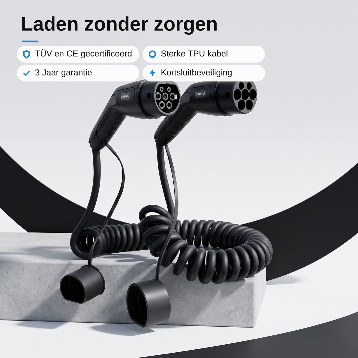 Laden zonder zorgen: TÜV en CE, sterke TPU-kabel